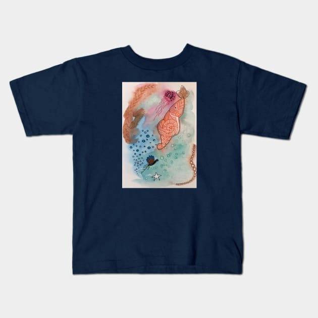 Sea Life on Mars Kids T-Shirt by Tstafford